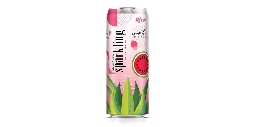 Sparkling Aloe Vera  With Watermelon Flavor 320ml Can